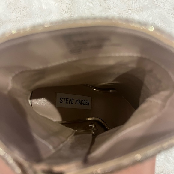 Steve Madden Gold Embellished Women's Ankle Boot - Picture 2 of 12